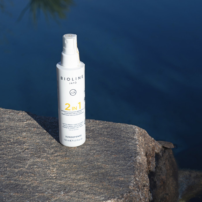 Спрей-молочко 2 в 1 для лица и тела до и после загара Sundefense 2 in 1 After Sun & Tan Activator Face & Body Milk Spray